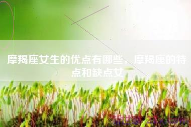 摩羯座女生的优点有哪些，摩羯座的特点和缺点女