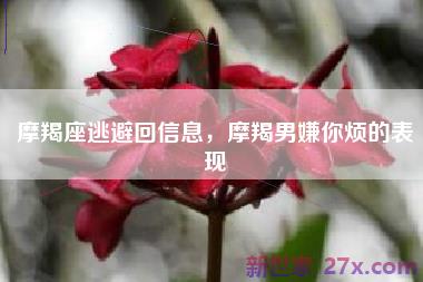 摩羯座逃避回信息，摩羯男嫌你烦的表现