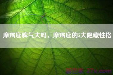 摩羯座脾气大吗，摩羯座的5大隐藏性格