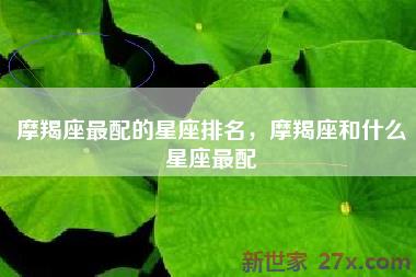 摩羯座最配的星座排名，摩羯座和什么星座最配