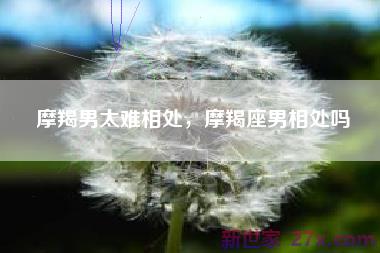 摩羯男太难相处，摩羯座男相处吗