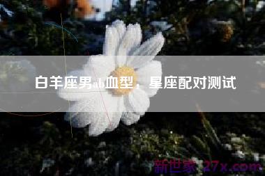 白羊座男ab血型，星座配对测试