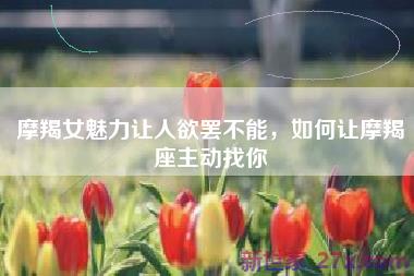 摩羯女魅力让人欲罢不能，如何让摩羯座主动找你