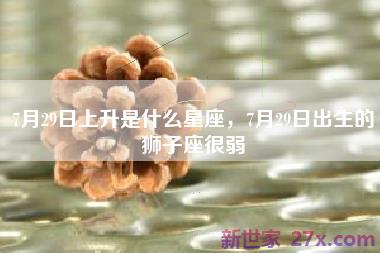 7月29日上升是什么星座，7月29日出生的狮子座很弱