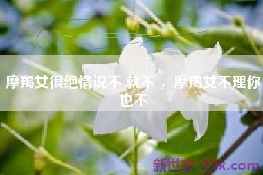 摩羯女很绝情说不 就不 ，摩羯女不理你也不