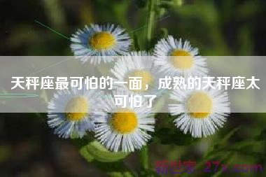 天秤座最可怕的一面，成熟的天秤座太可怕了