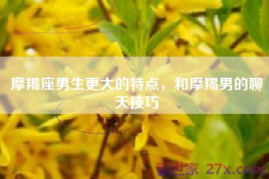 摩羯座男生更大的特点，和摩羯男的聊天技巧