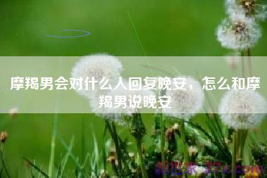 摩羯男会对什么人回复晚安，怎么和摩羯男说晚安