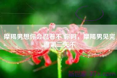 摩羯男想你会忍着不 你吗，摩羯男见完面第二天不