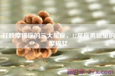 打败摩羯座的三大星座，12星座男眼里的摩羯女