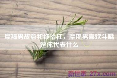 摩羯男故意和你抬杠，摩羯男喜欢斗嘴逗你代表什么