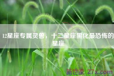 12星座专属灵兽，十二星座黑化最恐怖的星座