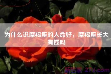 为什么说摩羯座的人命好，摩羯座长大有钱吗