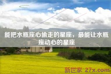 能把水瓶座心偷走的星座，最能让水瓶座动心的星座