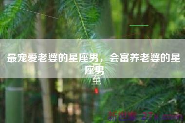 最宠爱老婆的星座男，会富养老婆的星座男