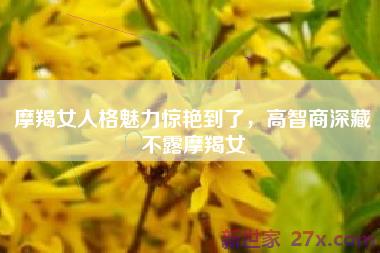 摩羯女人格魅力惊艳到了，高智商深藏不露摩羯女