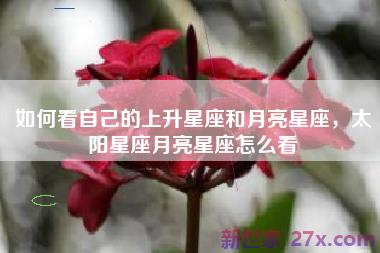 如何看自己的上升星座和月亮星座，太阳星座月亮星座怎么看