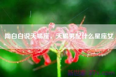 陶白白说天蝎座，天蝎男配什么星座女