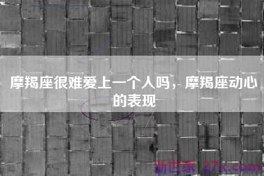 摩羯座很难爱上一个人吗，摩羯座动心的表现