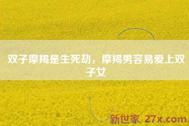 双子摩羯是生死劫，摩羯男容易爱上双子女