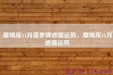 摩羯座11月塔罗牌感情运势，摩羯座11月感情运势