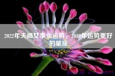 2022年天蝎女事业运势，2022年运势更好的星座