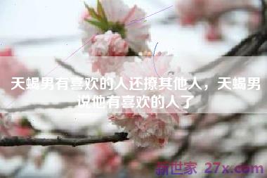 天蝎男有喜欢的人还撩其他人，天蝎男说他有喜欢的人了