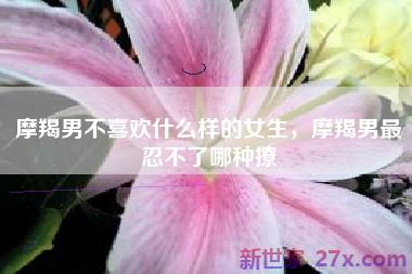 摩羯男不喜欢什么样的女生，摩羯男最忍不了哪种撩