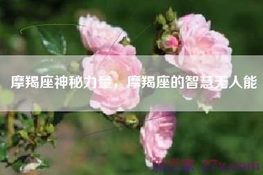 摩羯座神秘力量，摩羯座的智慧无人能