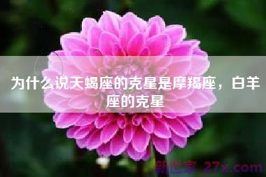 为什么说天蝎座的克星是摩羯座，白羊座的克星