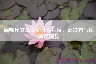 摩羯座女高冷到什么程度，高冷有气质的摩羯女