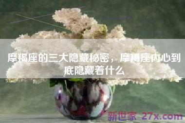 摩羯座的三大隐藏秘密，摩羯座内心到底隐藏着什么