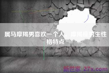 属马摩羯男喜欢一个人，摩羯座男生性格特点
