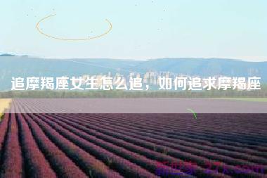 追摩羯座女生怎么追，如何追求摩羯座