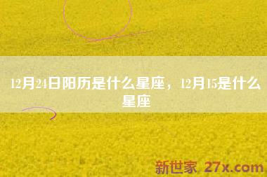 12月24日阳历是什么星座，12月15是什么星座
