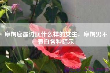 摩羯座最讨厌什么样的女生，摩羯男不表白各种暗示