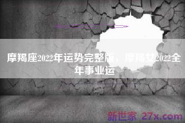 摩羯座2022年运势完整版，摩羯女2022全年事业运