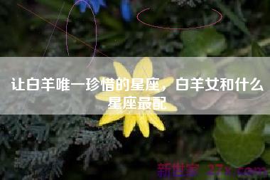 让白羊唯一珍惜的星座，白羊女和什么星座最配