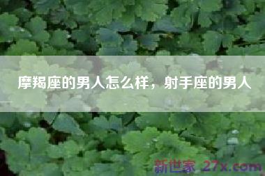 摩羯座的男人怎么样，射手座的男人
