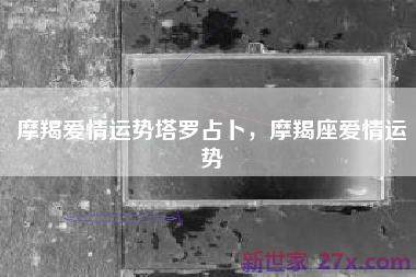 摩羯爱情运势塔罗占卜，摩羯座爱情运势