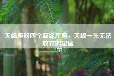 天蝎座的四个孽缘星座，天蝎一生无法放弃的星座