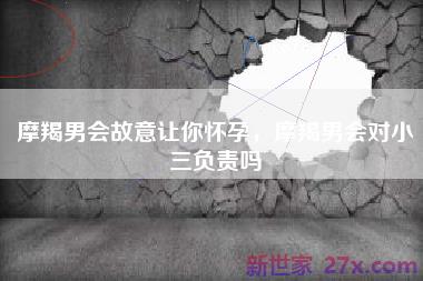 摩羯男会故意让你怀孕，摩羯男会对小三负责吗