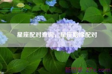 星座配对查询，星座姻缘配对