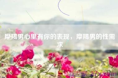 摩羯男心里有你的表现，摩羯男的性需求