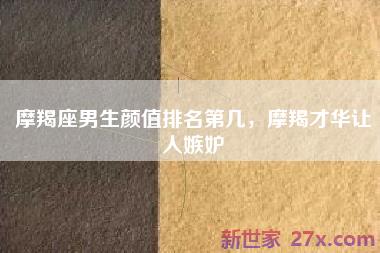 摩羯座男生颜值排名第几，摩羯才华让人嫉妒