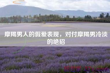 摩羯男人的假爱表现，对付摩羯男冷淡的绝招