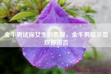 金牛男试探女生的表现，金牛男暗示喜欢你语言