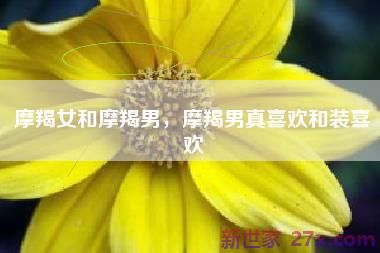 摩羯女和摩羯男，摩羯男真喜欢和装喜欢