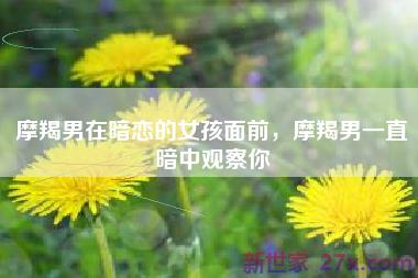摩羯男在暗恋的女孩面前，摩羯男一直暗中观察你