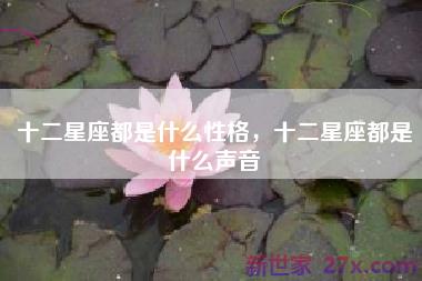 十二星座都是什么性格，十二星座都是什么声音